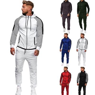 Mens  Gradient Zipper Print Sweatshirt Top Pants Sets Sport Suit Tracksuit