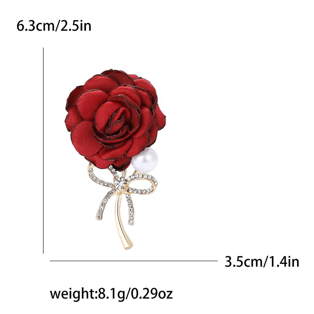 Delicate Alloy Fabric Rose Brooch Temperament Versatile Women'S Suit Coat Corsage Jewelry Pin