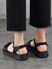 Johnature Casual Versatile Sheepskin Sandals Peep Toe Soft Soled Genuine Leather Flat Women's Shoes