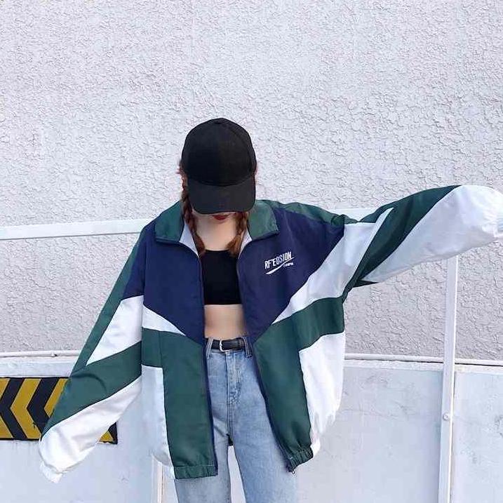 Spring Mens Varsity Jackets Women Windbreaker Loose Patchwork Thin Casual Autumn Retro Casual Color Block College Coats Unisex