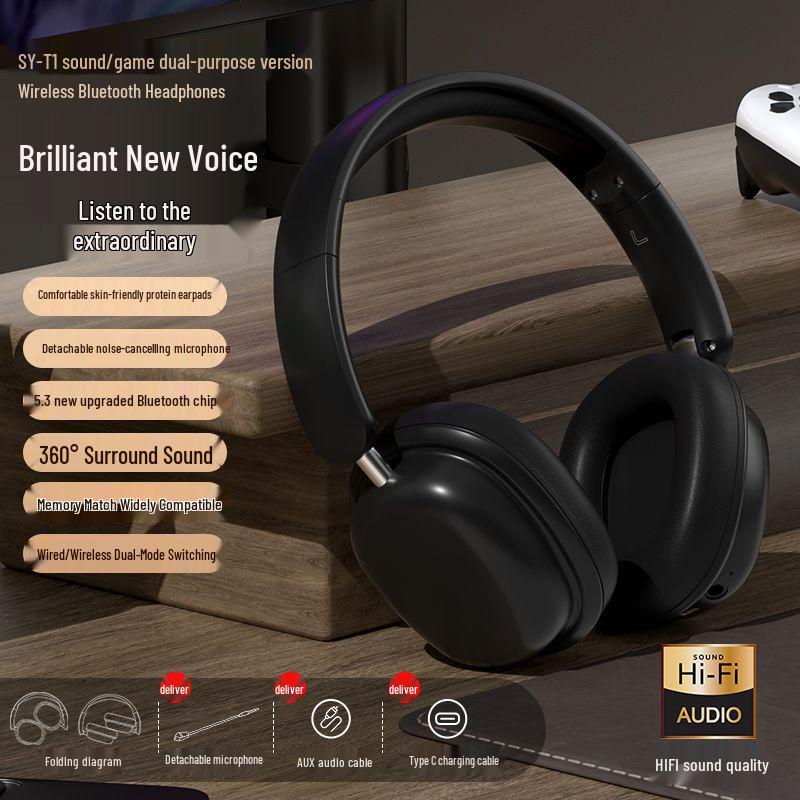 Over-Ear Wireless Bluetooth Headphones: Student, Sports, Gaming, Noise-Cancelling, Heavy Bass, Universal Computer Headset