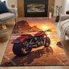 1PC Red Motorcycle Beach Sunset Cliffs Print Carpet for Living Room Bedroom Sofa Home Decor Rus Non-slip Floor Mat Luxury Gift