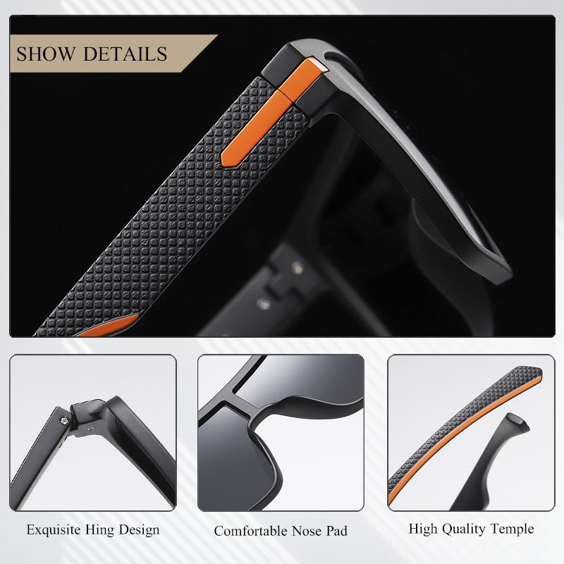 CRIXALIS модные поляризационные солнцезащитные очки для мужчин квадратные большие — фото 6