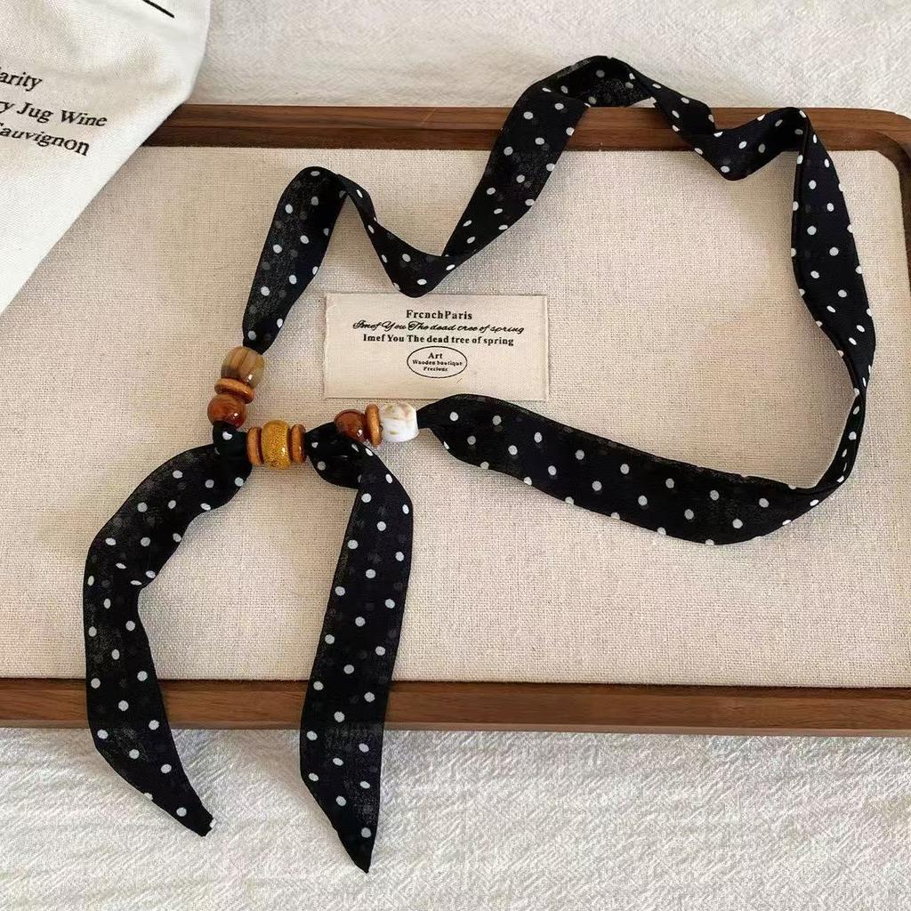 Ethnic Style Retro Cashew Flower Fine Silk Scarf Necklace Women's Early Spring Atmosphere Long Style Can Draw Latin America Rad Accessories