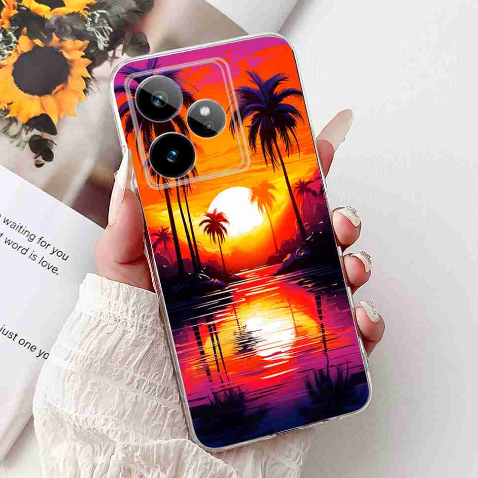 For Realme GT 7 5G 2025 RMX5061 Case Cute Girl New Flowers Soft Silicone TPU Cover For Realme GT7 GT 7T 5G Global Phone Cases