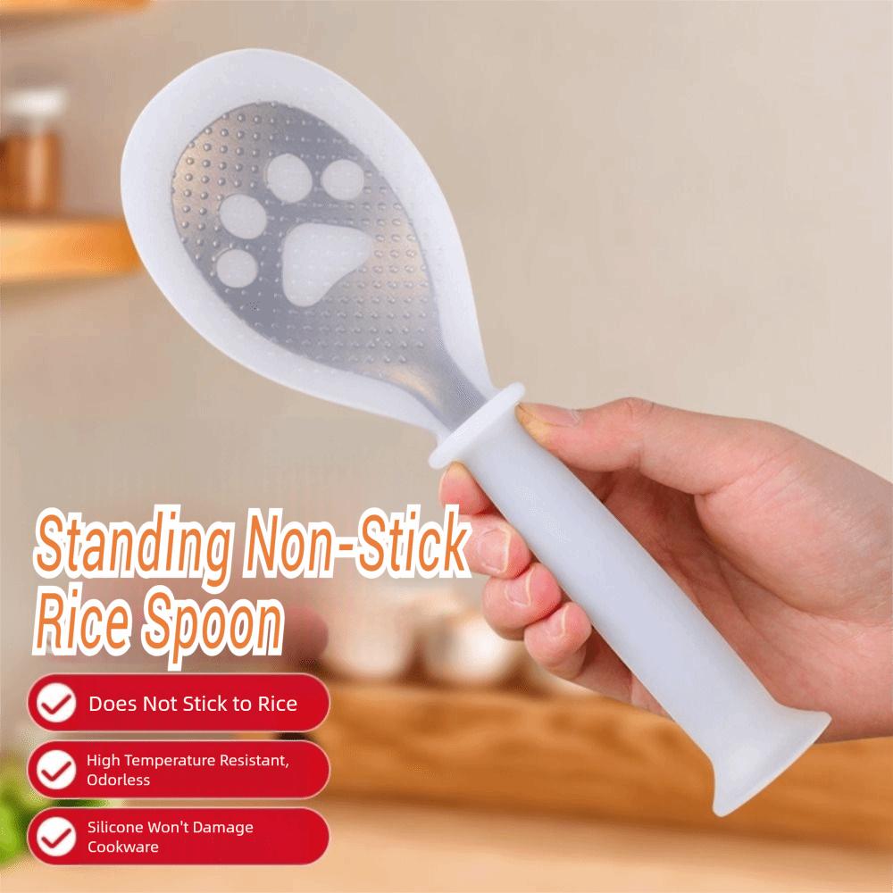 Standing Non-stick Rice Spoon Silicone Canteen Serving spoon Rice Spoon  Kitchen Accessories