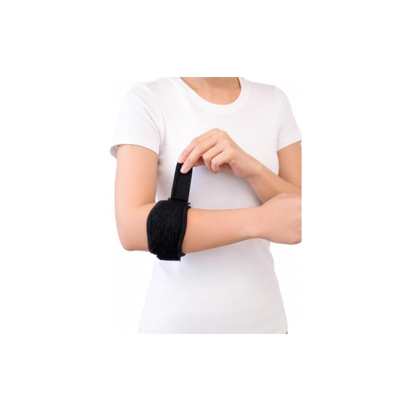 [Recommended by Physical Therapists] Rilasapo Elbow Support - Tennis, Baseball, Golf - Compression, Support, Ambidextrous, Unisex, Adjustable, One