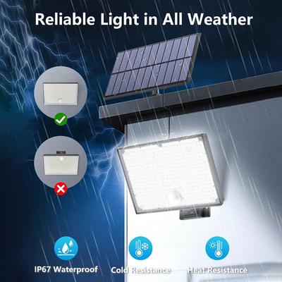 400 LED Solar Lights Outdoor Motion Sensor Safety Lights 16.4-foot Cable IP65 Waterproof Floodlight Suitable for Outdoor Lamp