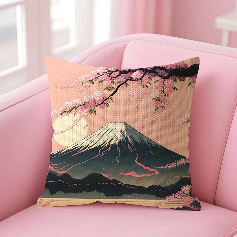 

Mount Fuji Fashion Cushion Cover Natural Linen Pillow Case DoubleSided Print Decorative Sofa Pillowcase Home Decor Gift 30x30cm