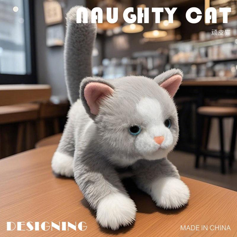 5 Colors Kitten Doll Cute Simulation Cat Plush Toy Soft Stuffed ReaListic Animal Kitty Model Kids Girls Creative Room Decor Gift