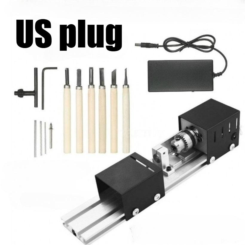 

12-24V Woodworking DIY Wood Lathe Milling Machine Mini Lathe Machine Tool - Grinding Polishing Beads Drill Rotary Tool Set