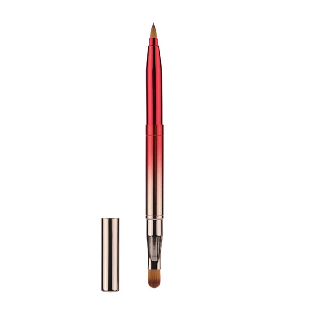Portable Dustproof Make Up Tool Double Head Retractable Lip Gloss Wands Lipstick Applicators Lip Brush Cosmetic Brush