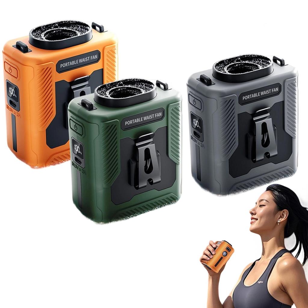 Portable Waist Clip Fan – Hands Free Fan With Adjustable Wind, Rechargeable Wearable Conditioner For Summer Outdoor Work