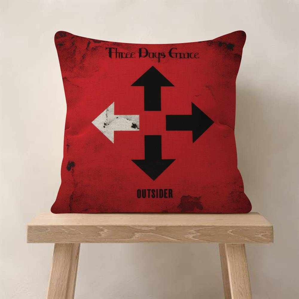 TThree Days Grace Band Cushion Cover Pillow Cover Decor Pillowcase Printed Cushion Case for Couch