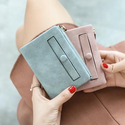 Wallet Women's New Women's Short Wallet Frosted Retro Thin Wallet Simple Versatile Change Bag