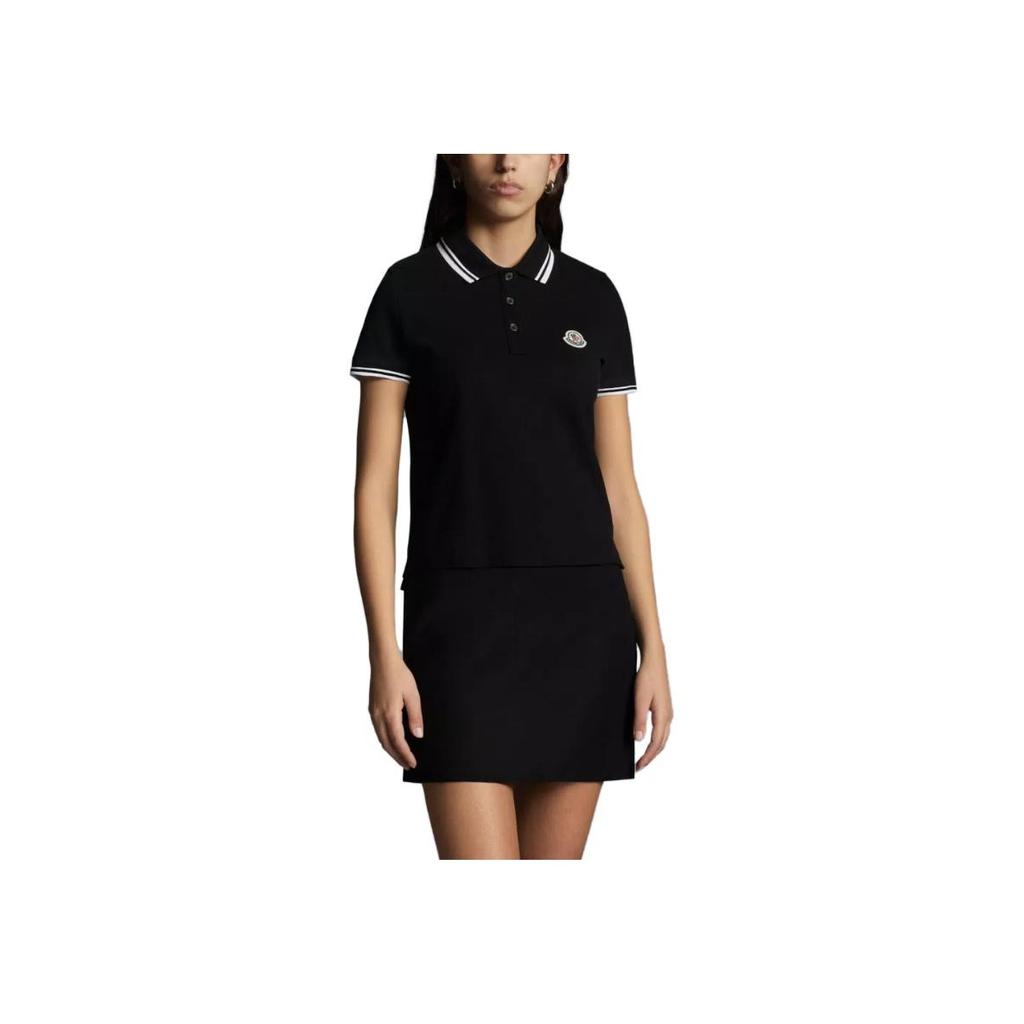 Moncler Fw23 Logo Patch Polo Shirt Women Tops Black J10938A0000984720999