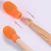 4 Pieces Drumstick Tip Covers Drumstick Mute Damper Tip Supporter Silicone Drumstick Silencer Tip Protective Caps for Beginners (Orange)