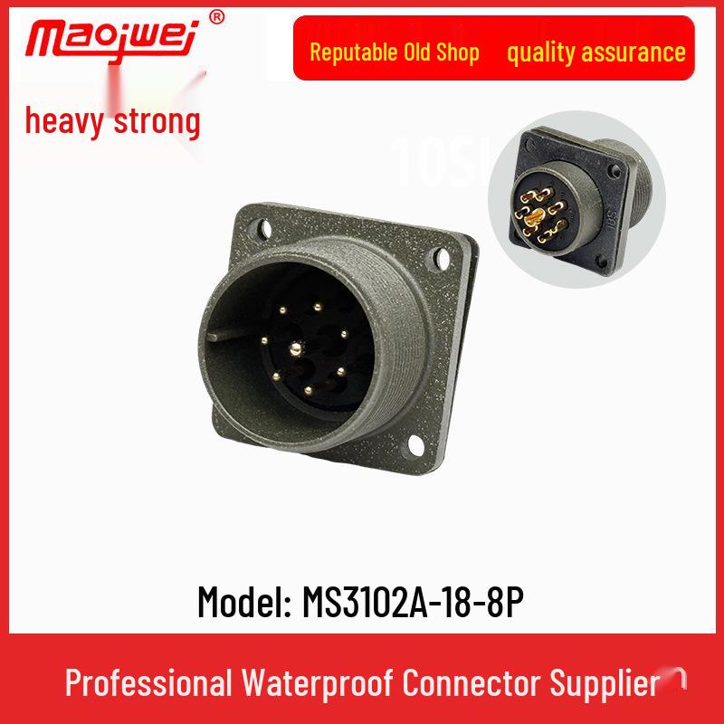 Heavy Duty 8-Pin Male-Female Connector US Standard Plug & Socket MS3106A-18-8S/MS3102A-18-8P
