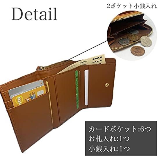 Ventura Women's BifoldTrifold Leather Mini Wallet with Genuine Leather Coin Purse, Zipper Closure, Compact, Large Capacity (Light Gray)