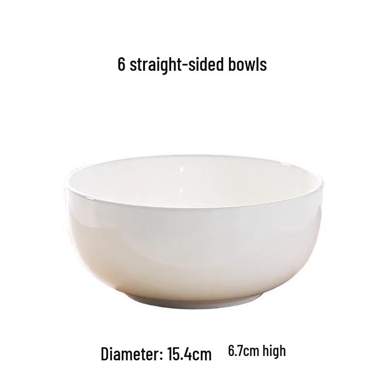 Abay Wit Bone China Reliëf Hoge Voet Salade/Rijstkom (Set van 2)