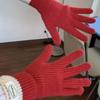 Womens Warm Knitted Full Finger Gloves Outdoor Riding Touchable Screen Colorblock Letters Label Decor Thermal Mittens