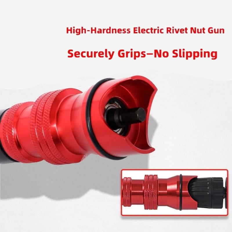 Rivet Nut Drill Adapter Kit with Nut Accessories,Easy To Install Nut Guns Adapter for Electric Rivet Guns