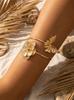 Exaggerated Butterfly Arm Cuff Bracelet for Women Adjustable Floral Bangle Delicate Summer Beach Party Jewelry Gift