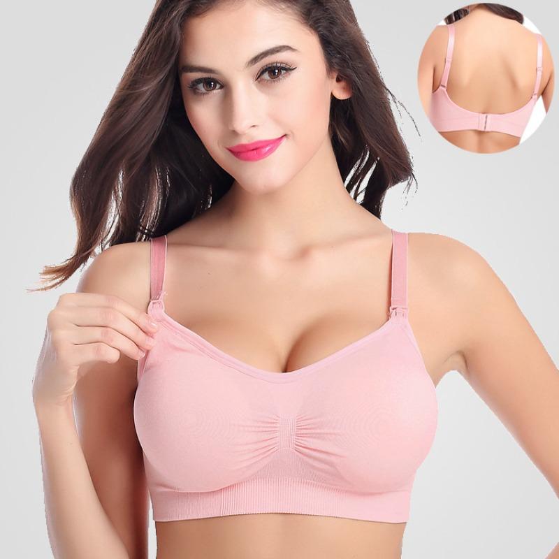 Plus Size Wireless Front Buckle Maternity Nursing Bra For Breastfeeding