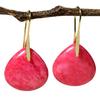 Bohemian Water Drop Earrings with Natural Stone Pendants & Copper Hooks