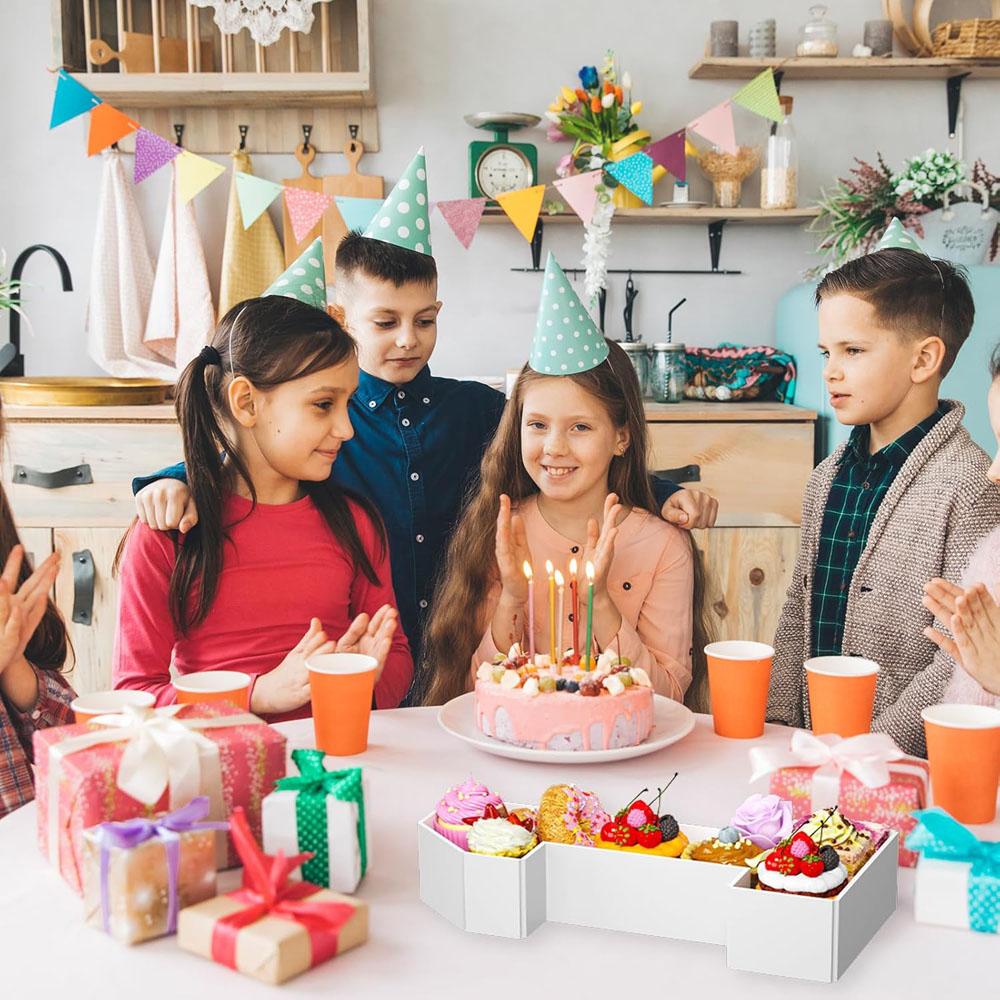 Food Fillable Number Shaped Sweets Flower Candy Cupcake Container Box for Wedding Anniversary Birthday Party Baby Shower Decore