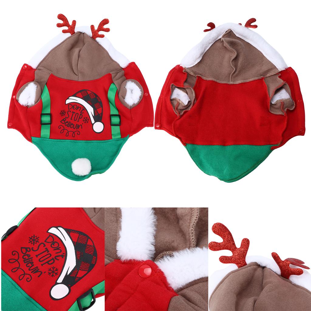 Pet Christmas Costume Autumn and Winter Seasons Cute Deer Costumes for Small and MediumSized Dogs