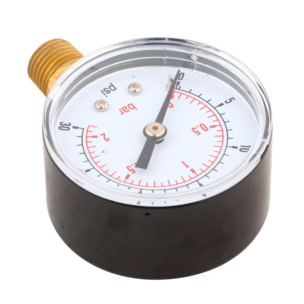 Pressure Gauge 50mm 1Celsius4 BSPT Brass Thread for Fuel   Oil Gas Water (0-15PSI 0-1Bar)
