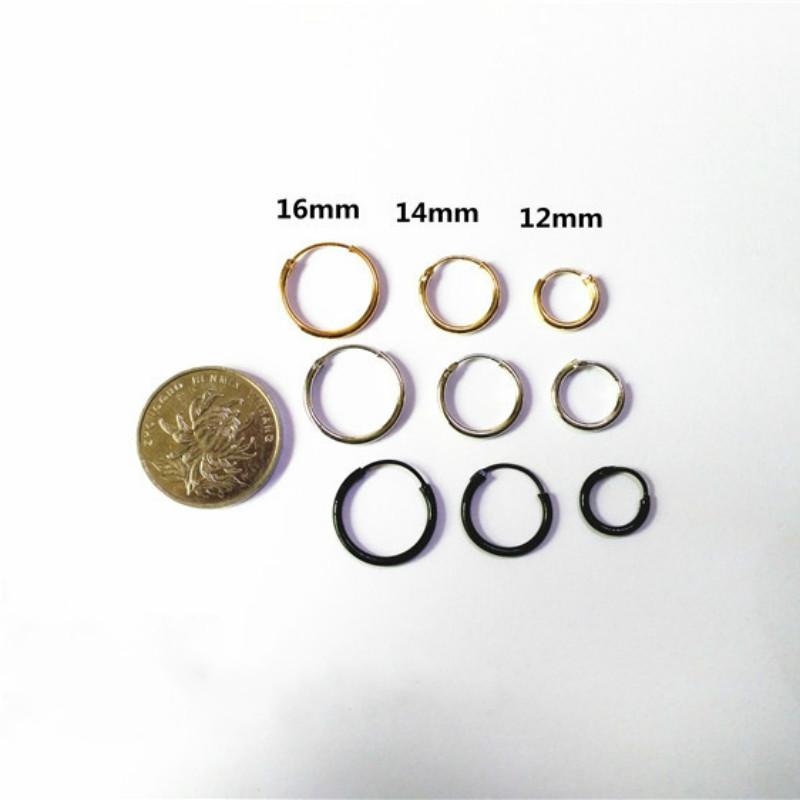 

Корейские модные серьги в стиле хип-хоп, модные женские и мужские простые серебряные серьги 12mm серебряный