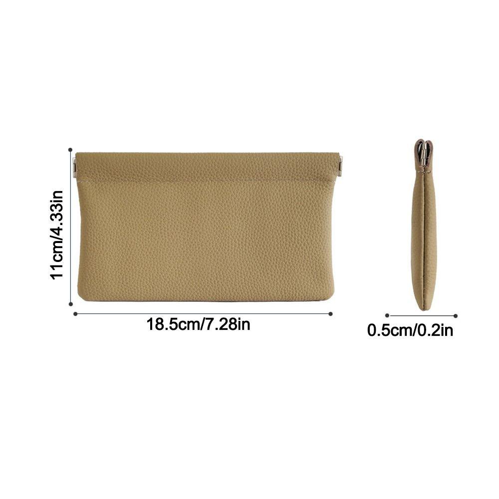 PU Leather Coin Purse Automatic Closed Cosmetic Bag Portable Money Bag For Women Lady Girl Gift