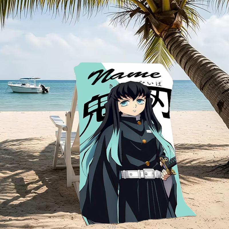 Customizable Personalized Beach Towels Demon Slayer Character Theme Themed designs.Suitable for the Beach, Yoga, Sports;ideal As Beach Accessories