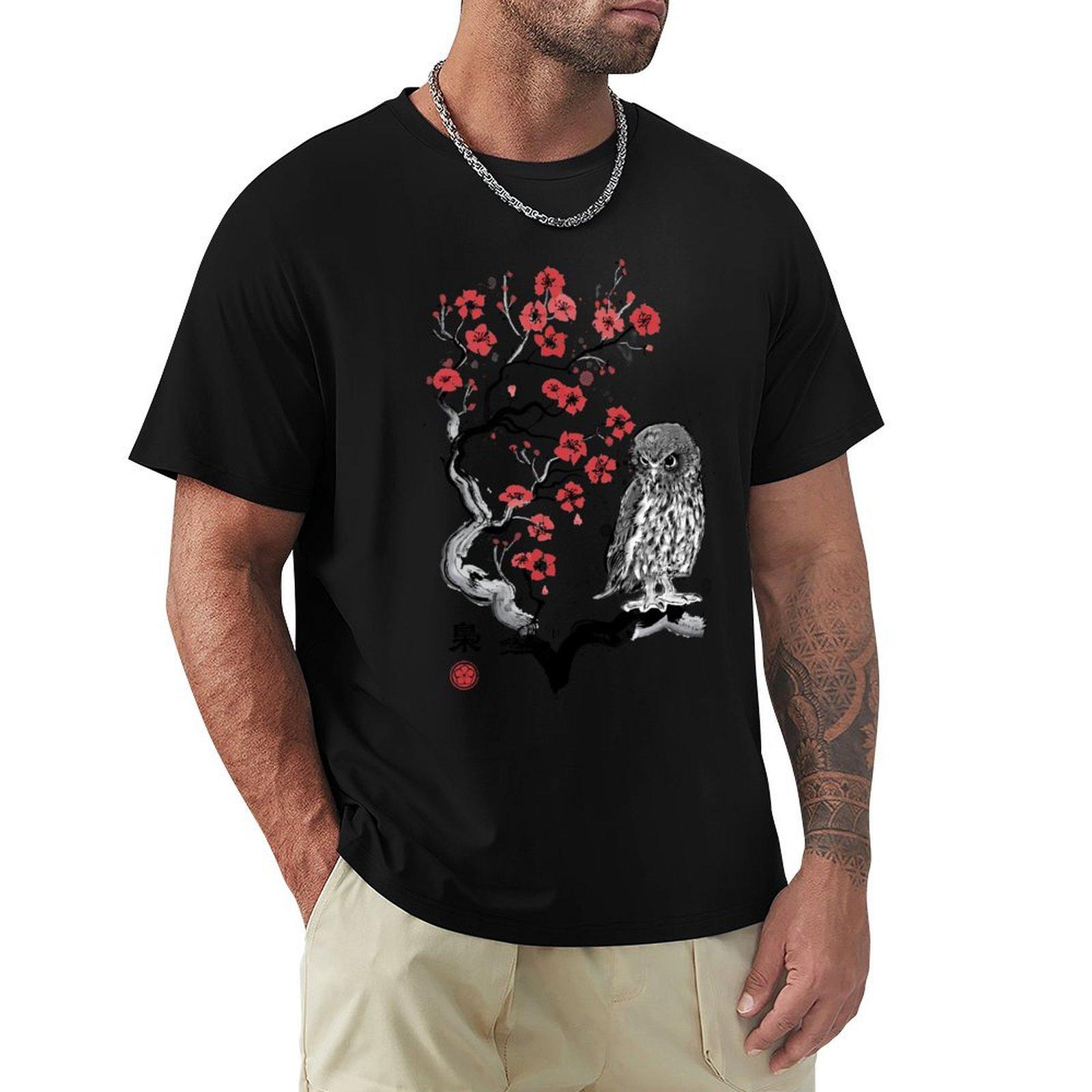 Fukuro sumie TShirt boys animal print summer tops t shirt for men 4XL