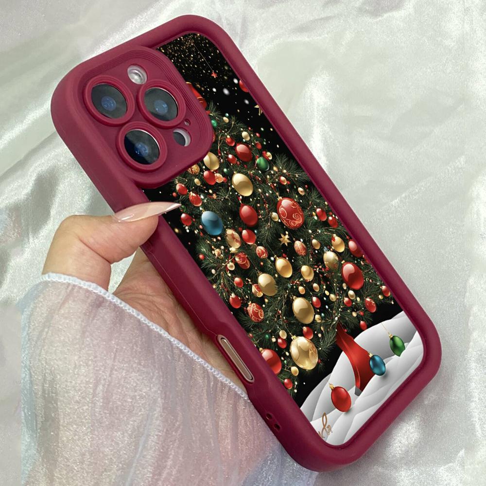 JT60 Beautiful christmas Tree Realme 15 Huawei Honor 70 90 Lite Infinix Tecno itel Motorola Google All Model Angel eyes Soft TPU Phone Case