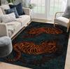 3D Tiger Print Area Rug Pattern Floor Carpet Non Slip Washable Mat Cool Wildlife Decor Rug For Living Room Bedroom Indoor Home