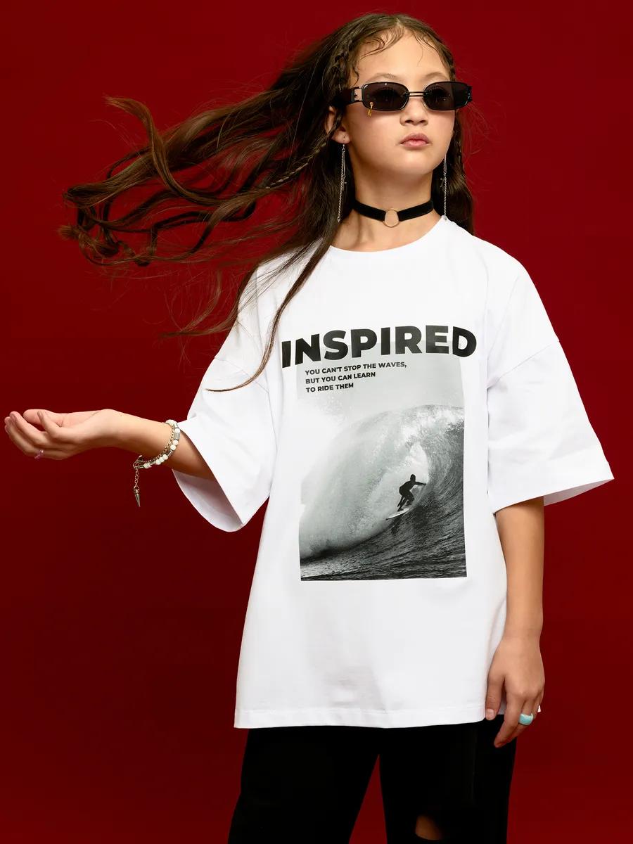 Sporty hip hop loose oversized t-shirt with print L
