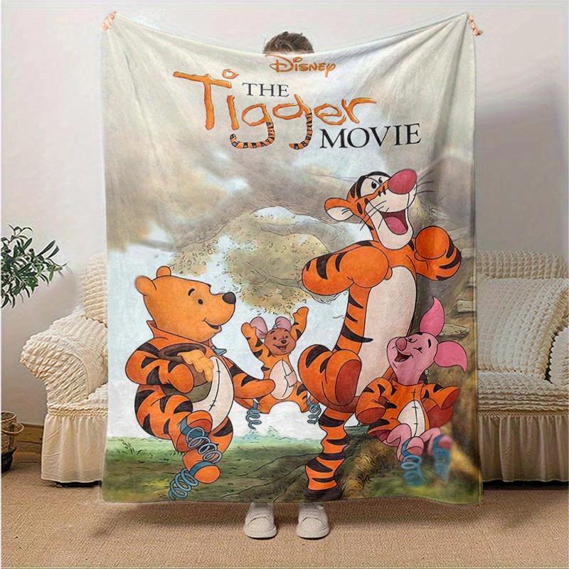 1pc, Winnie the Pooh and Tigger Movie Home Decor Blanket: A Perfect Gift for Bedroom, Living Room, Travel, Camping, Car
