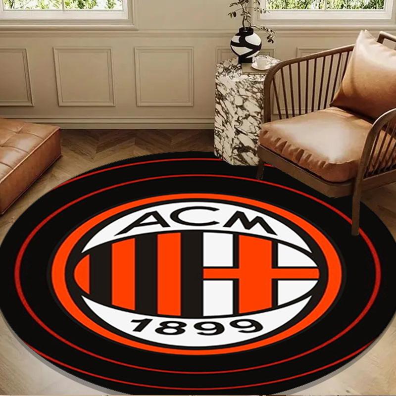 Ac Football Club Round Rug for Livingroom,Bedroom, Palyroom, Chair Rug, Area rug, Circle Carpet, Large Size Fan Christmas gift