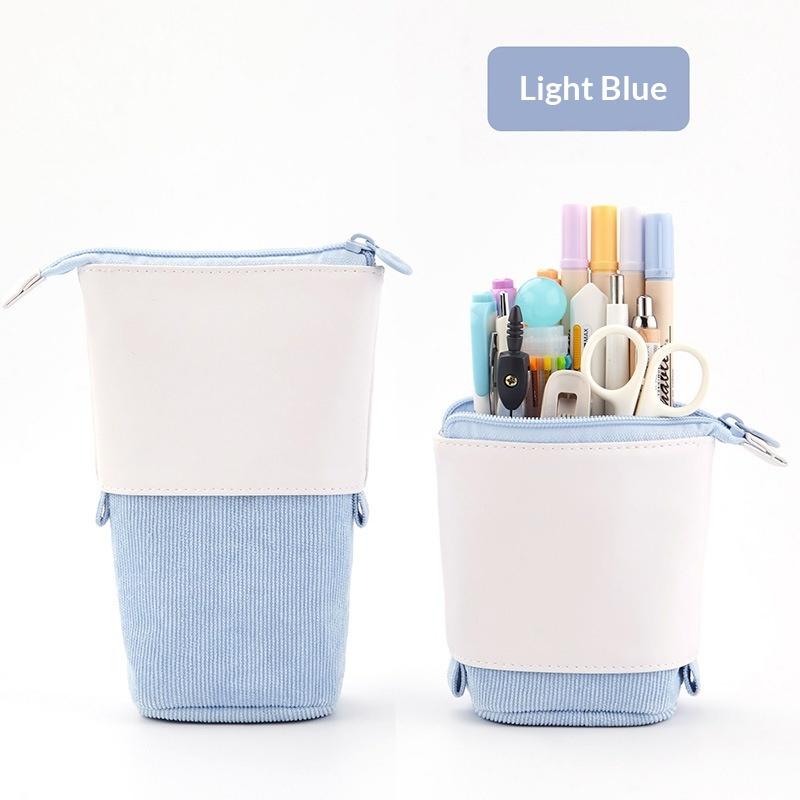 Retractable Pencil Case Kawaii Diy Printed Pen Case Large Capacity Pen Holder Stationery Storage Pencil Bag