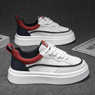 Style Fashionable and Trendy White Sneakers, Versatile Board Shoes, Thick-soled Height-increasing Casual Men's Shoes