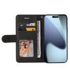 For iPhone 17 Pro Leather Phone Case Stand Wallet with Bi-colour Splicing Design