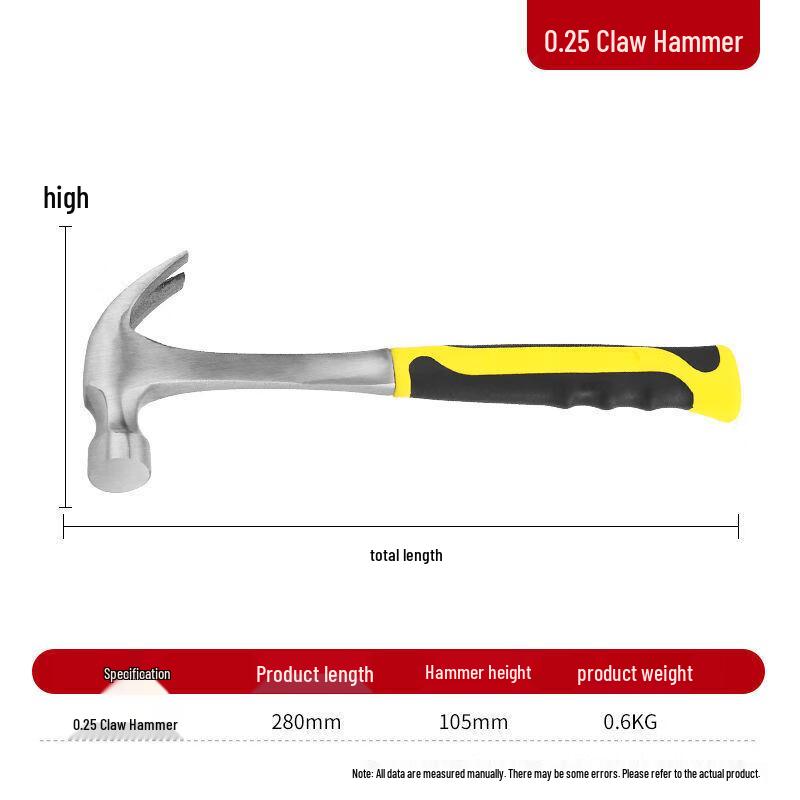 SMVP Integrated High-Carbon Steel Claw Hammer (2-Pack) CN plug (adapter included)