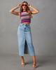 2024 Women's High Waist Washed Denim A-line Midi Skirt In European and American Style