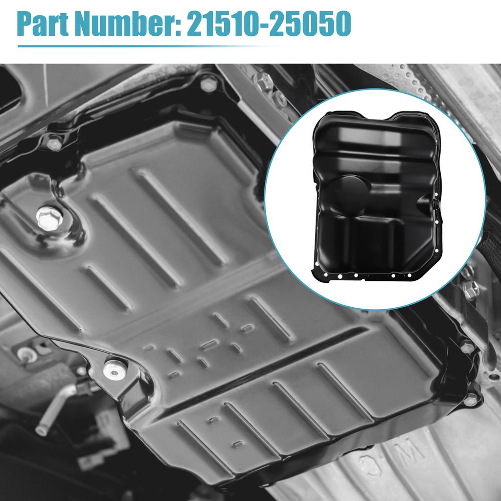 UXCELL 1 Pcs Engine Oil Pan Cover No.21510-25050 Fit for Kia Optima 2013-2016 Black