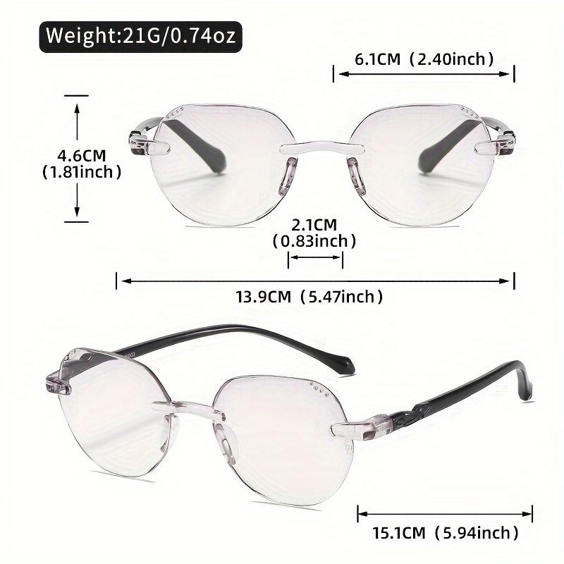 Elegant Geometric Rimless Reading Glasses With Rhinestone Accents Full Rim Frame Comfortable Lightweight Design  1.0 To  3.5