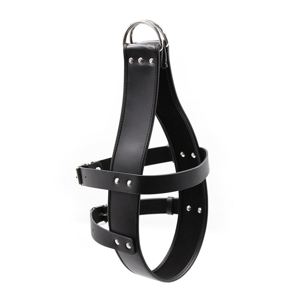 Adult Leather Head Hood Bondage Restraint & Erotic Headband for Couples