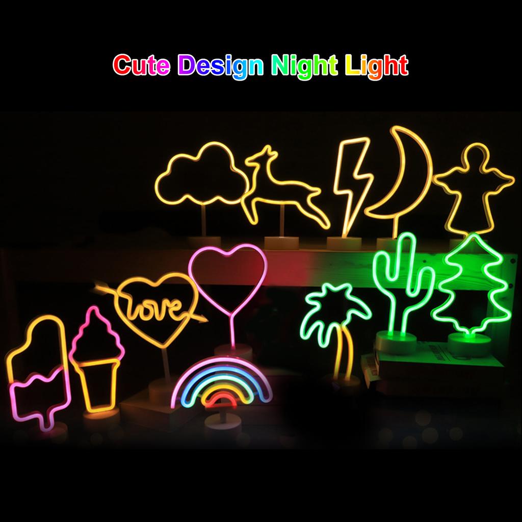 Cute Design Night Light Beside Lamp 3 * AA Cell Operated USB Powered Portable for Home Decoration Deco Birthday Present